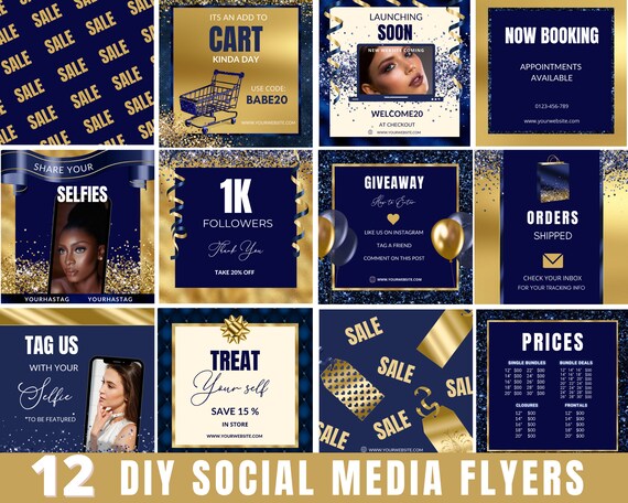 Detail Blue And Gold Flyer Template Nomer 19