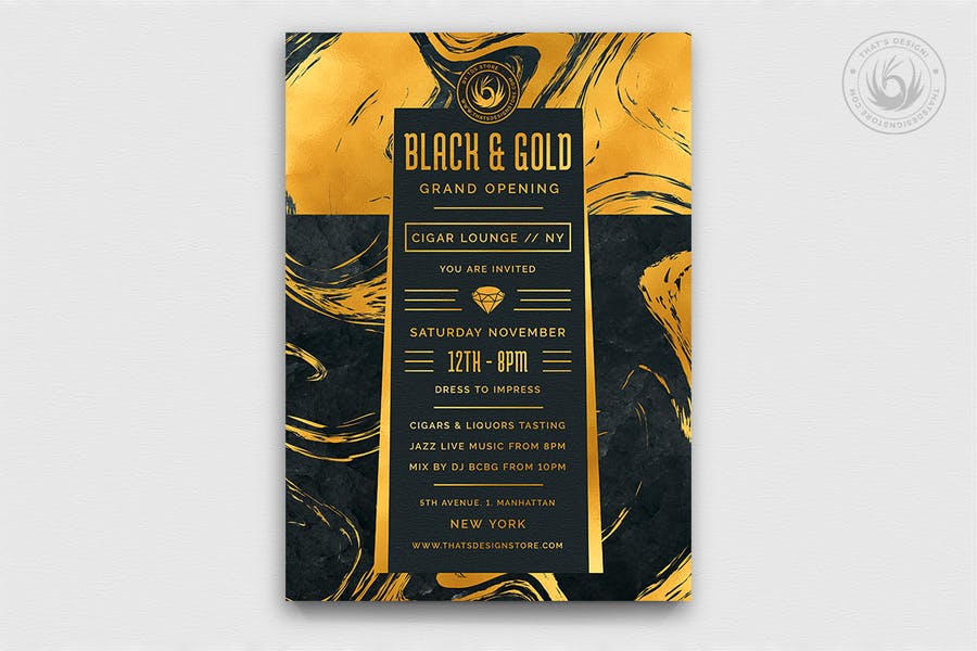 Detail Blue And Gold Flyer Template Nomer 39