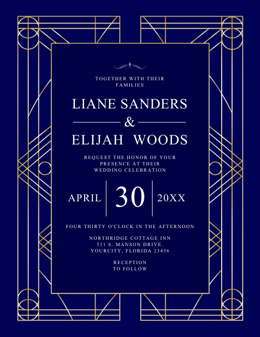 Detail Blue And Gold Flyer Template Nomer 44