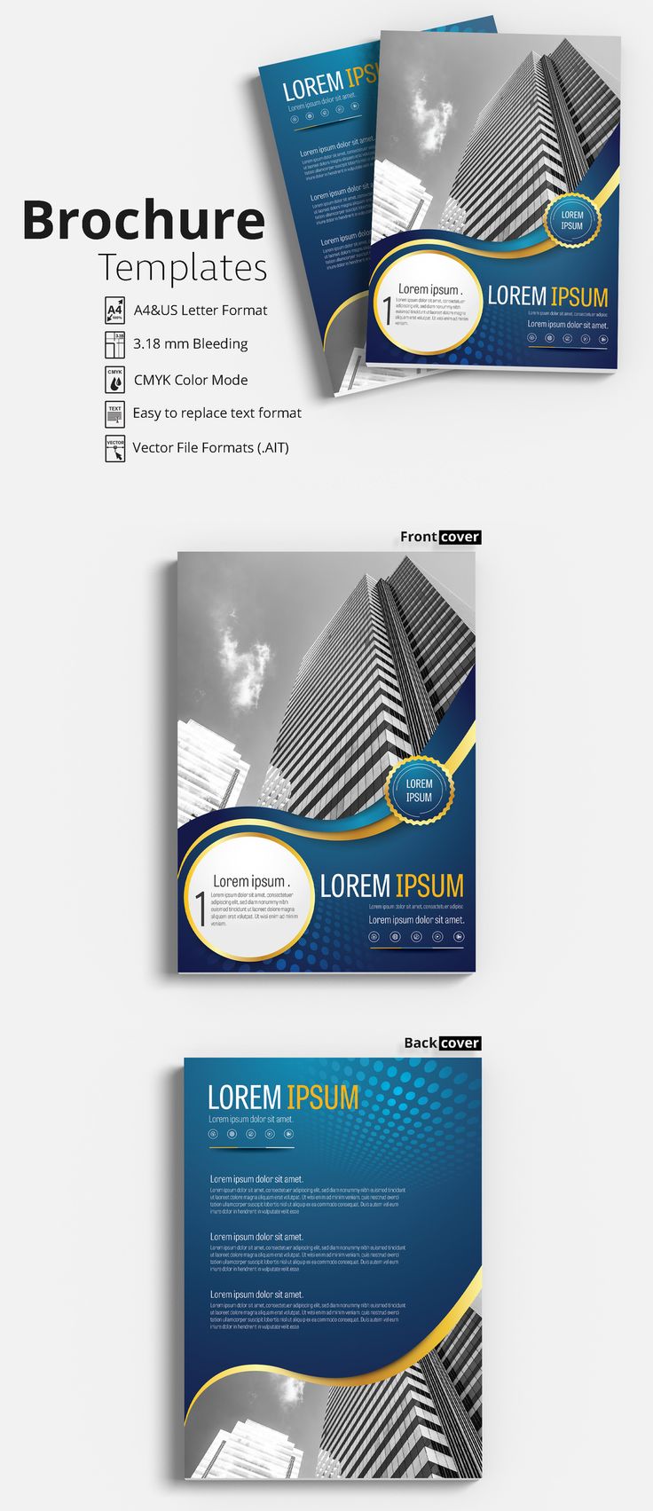 Detail Blue And Gold Flyer Template Nomer 47