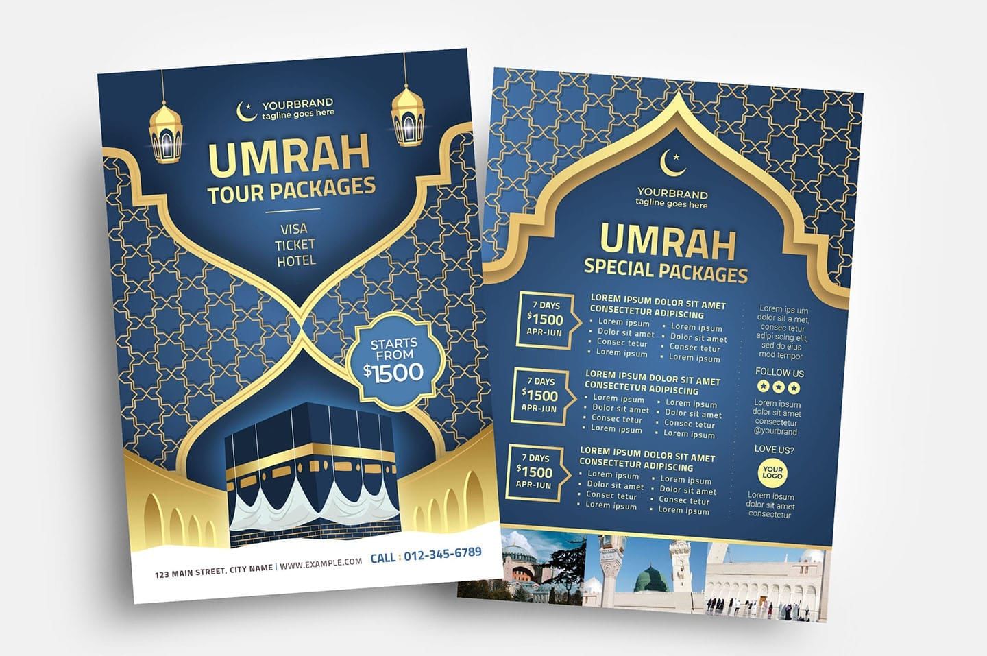 Detail Blue And Gold Flyer Template Nomer 51