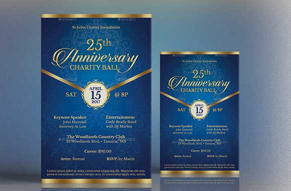 Detail Blue And Gold Flyer Template Nomer 53