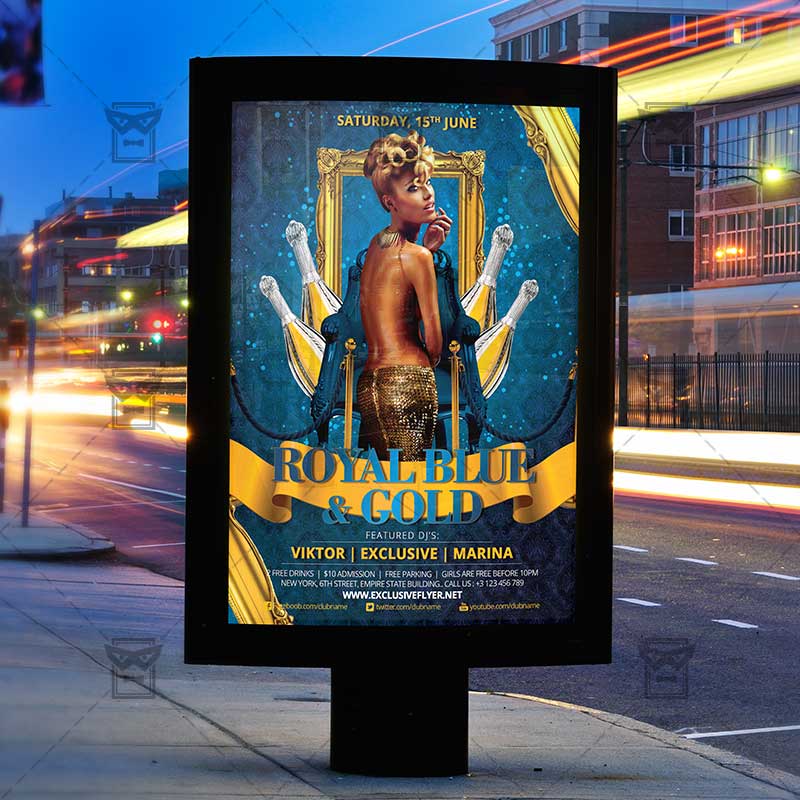 Detail Blue And Gold Flyer Template Nomer 55