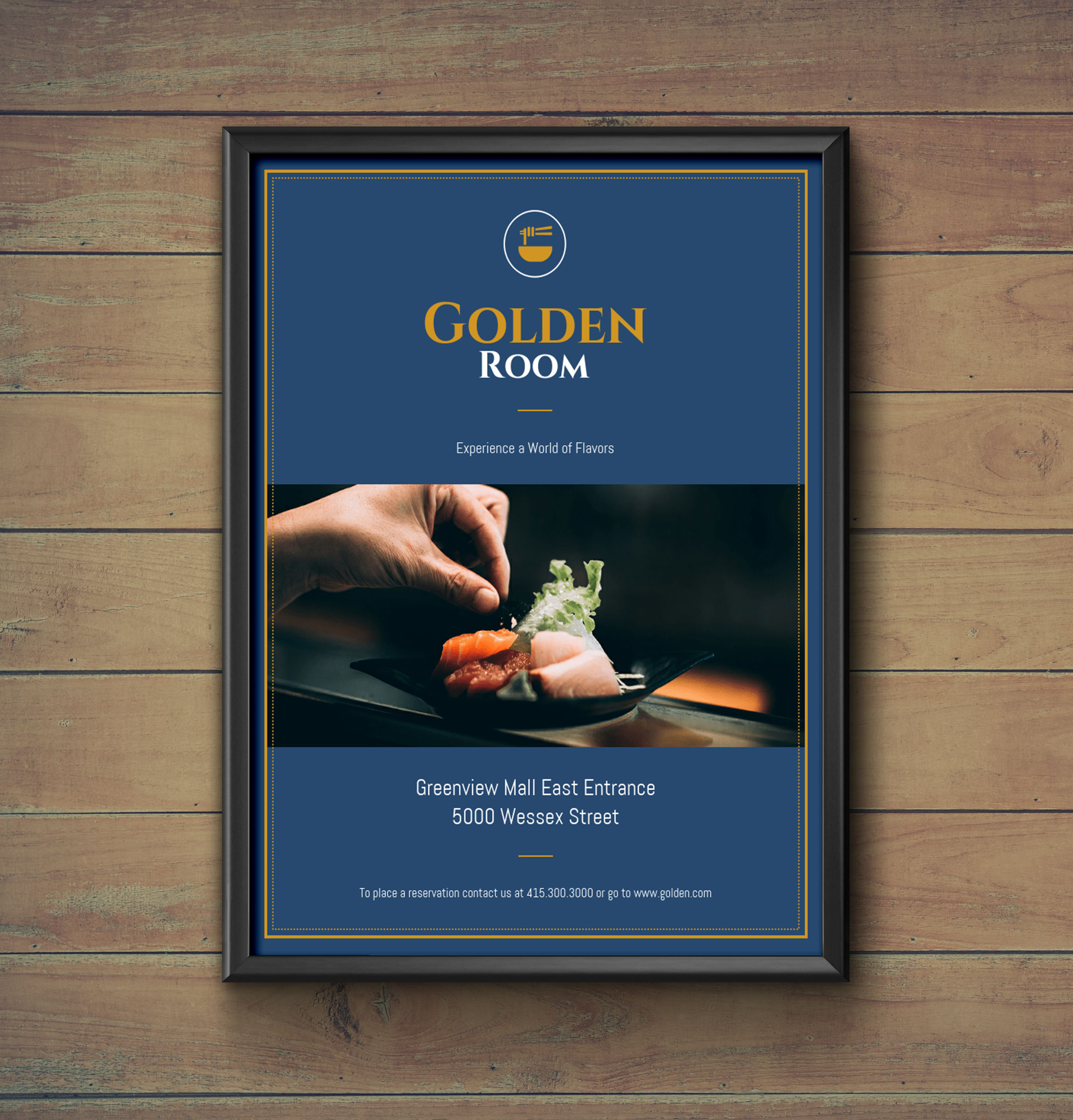 Detail Blue And Gold Flyer Template Nomer 8