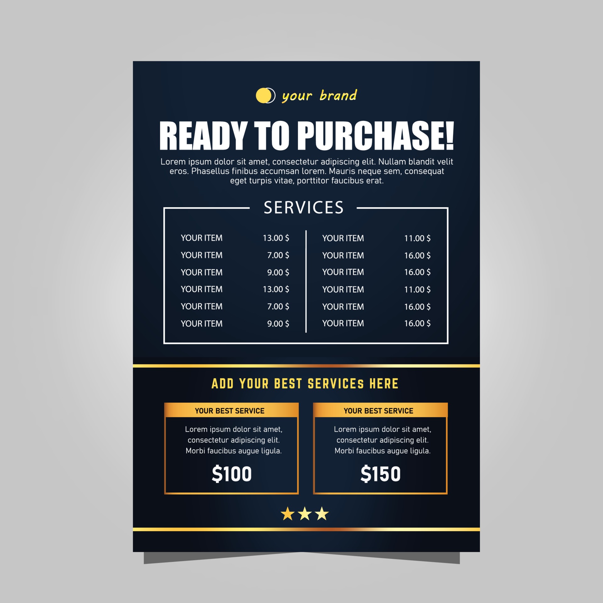 Detail Blue And Gold Flyer Template Nomer 9