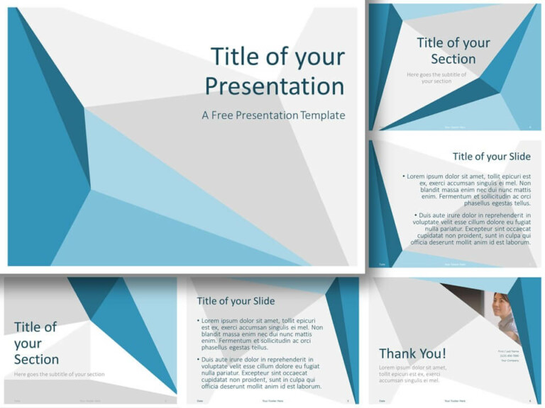 Detail Blue Background Ppt Template Nomer 37