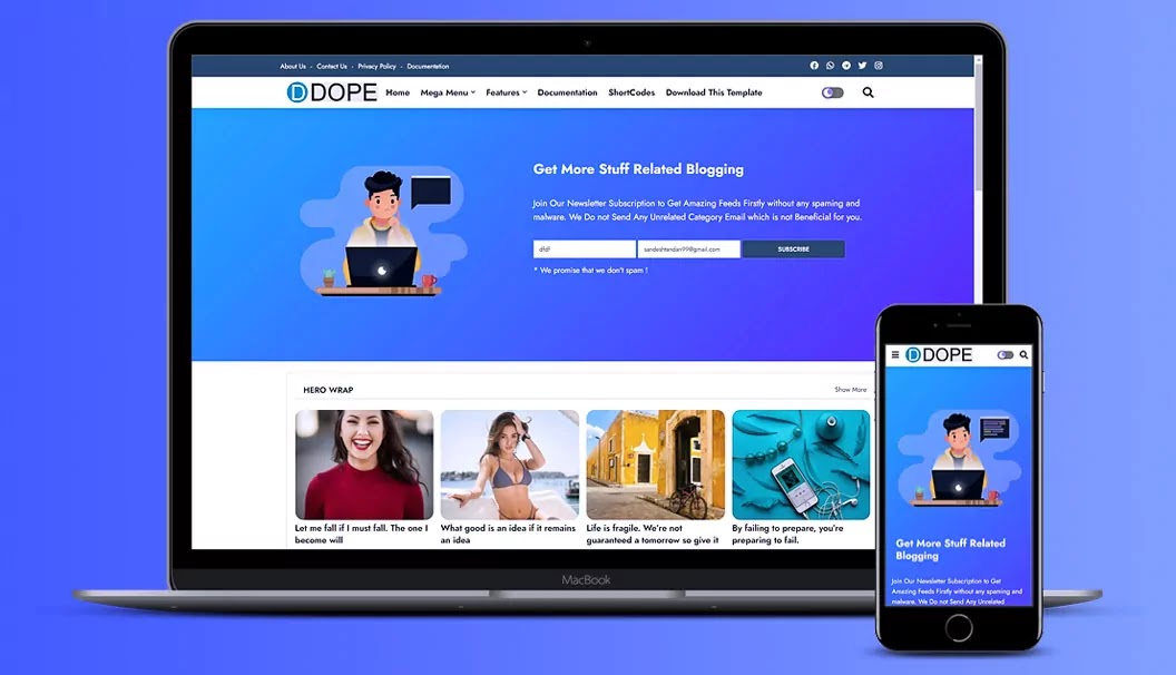 Detail Blue Blogger Template Nomer 39