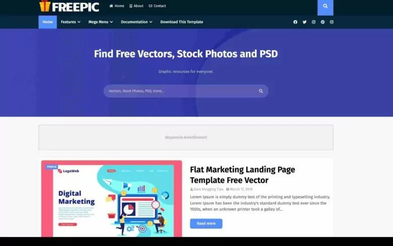 Detail Blue Blogger Template Nomer 43