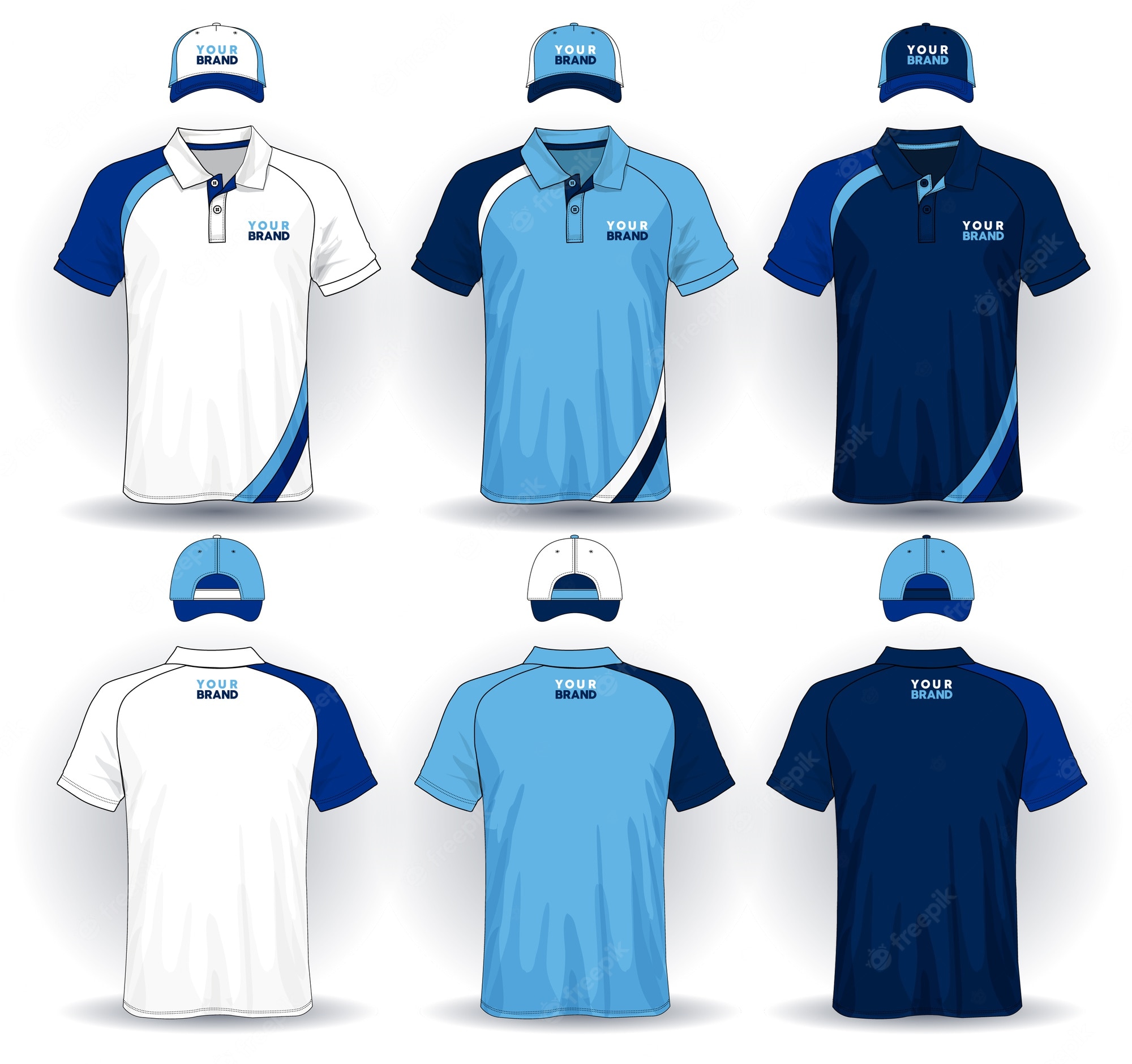 Detail Blue Polo Shirt Template Nomer 3