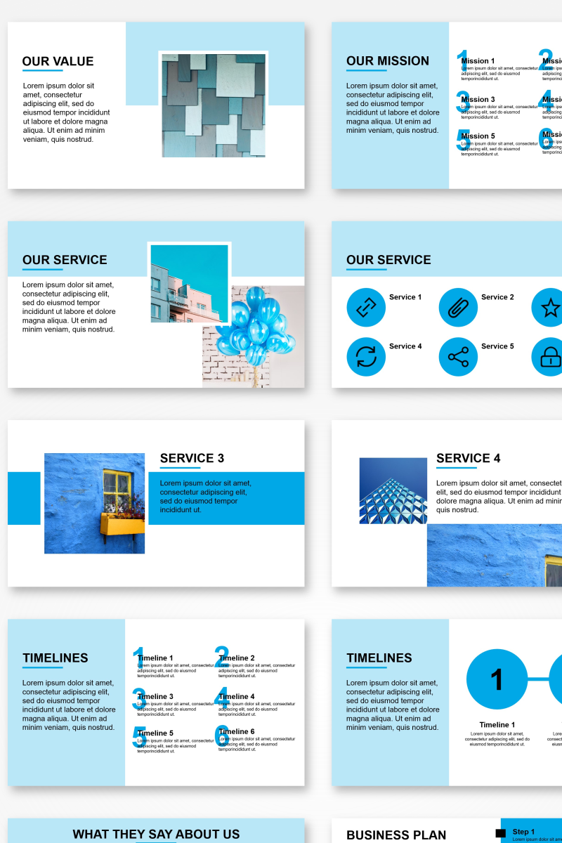 Detail Blue Ppt Template Nomer 51