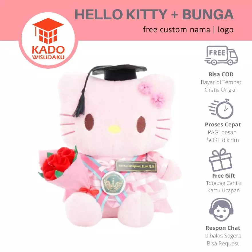 Detail Boneka Wisuda Hello Kitty Nomer 15