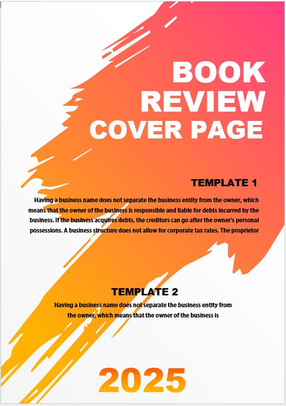 Detail Book Cover Page Template Nomer 17