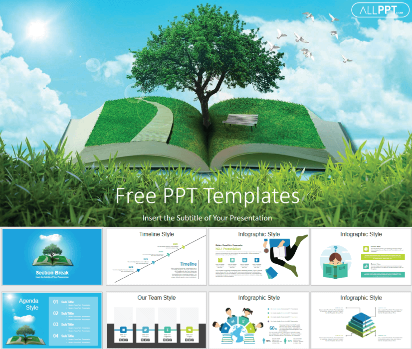 Detail Book Powerpoint Template Free Download Nomer 48