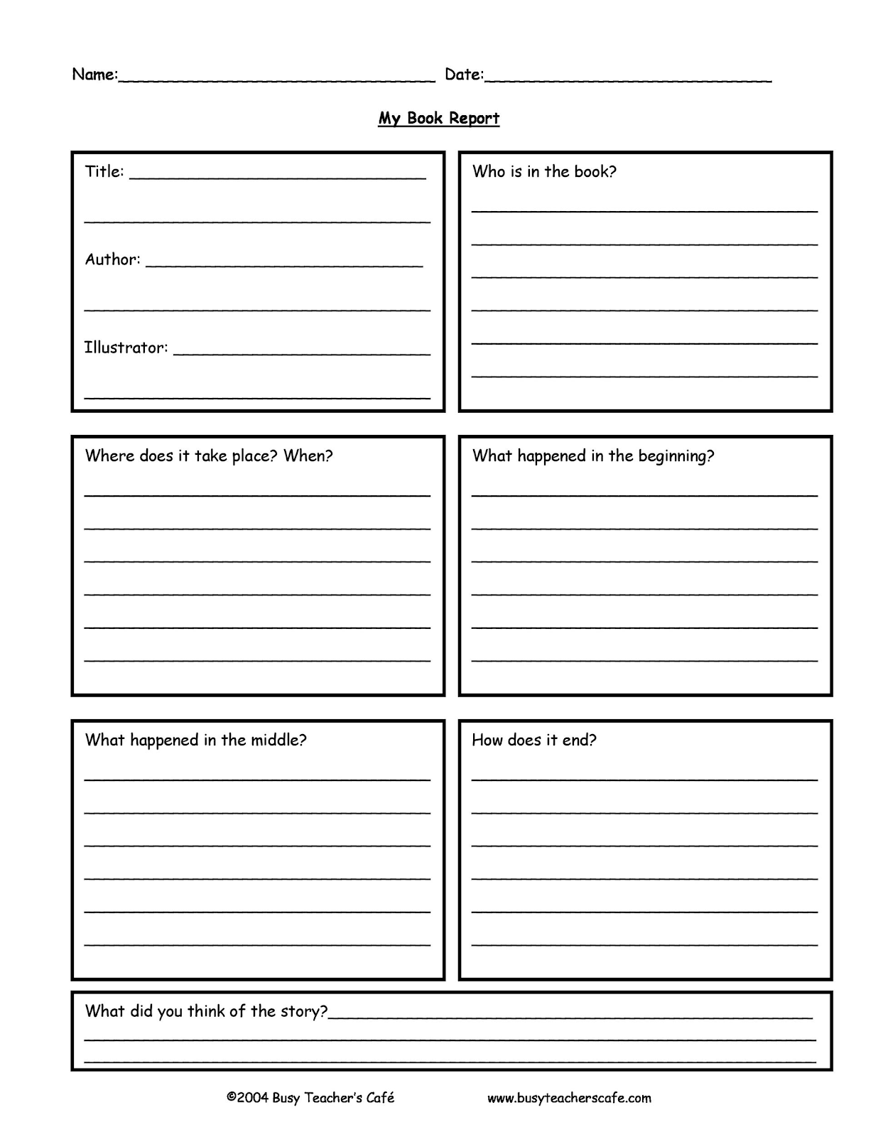 Detail Book Report Template 7th Grade Nomer 38