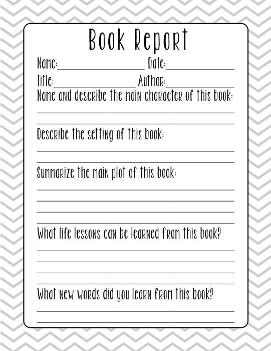 Detail Book Report Template 7th Grade Nomer 40