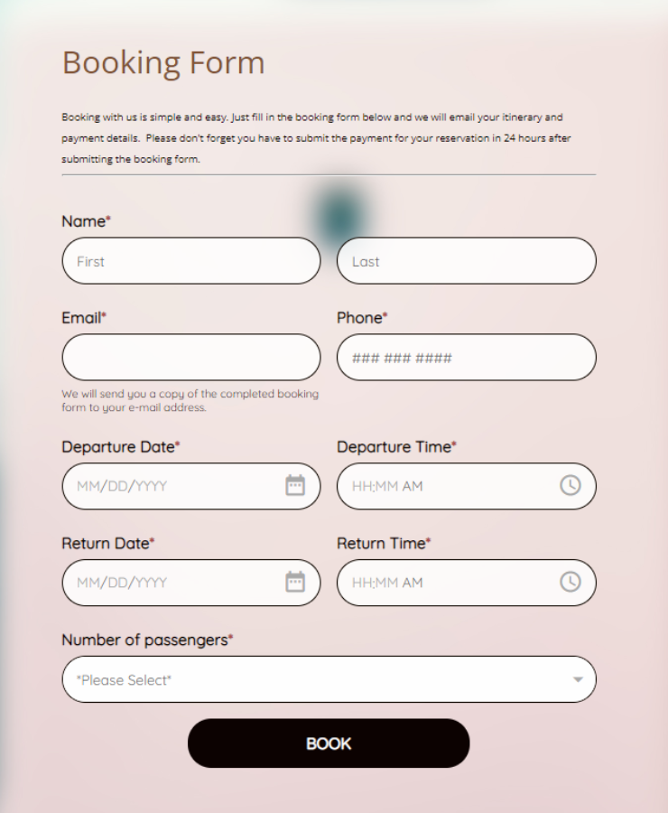 Detail Booking Form Design Template Nomer 9