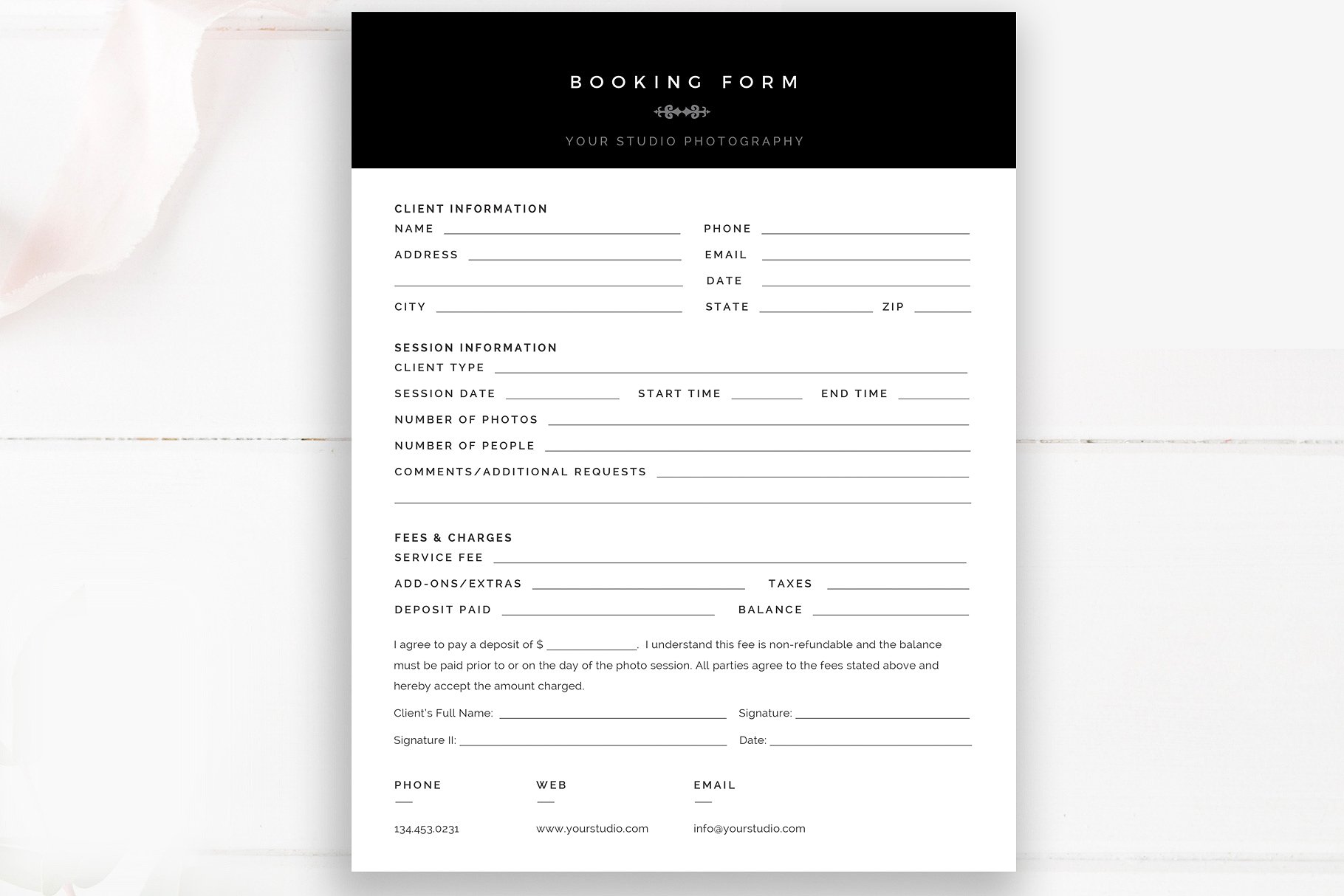 Detail Booking Form Design Template Nomer 11