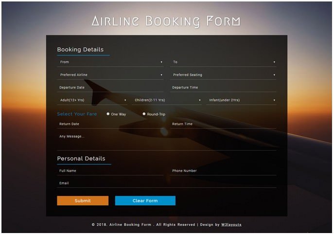 Detail Booking Form Design Template Nomer 12