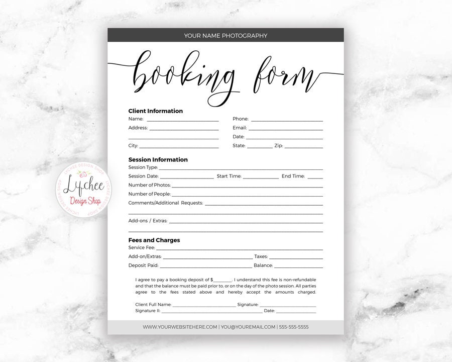 Detail Booking Form Design Template Nomer 5