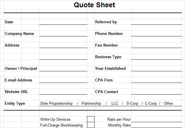 Detail Bookkeeping Quote Template Nomer 44