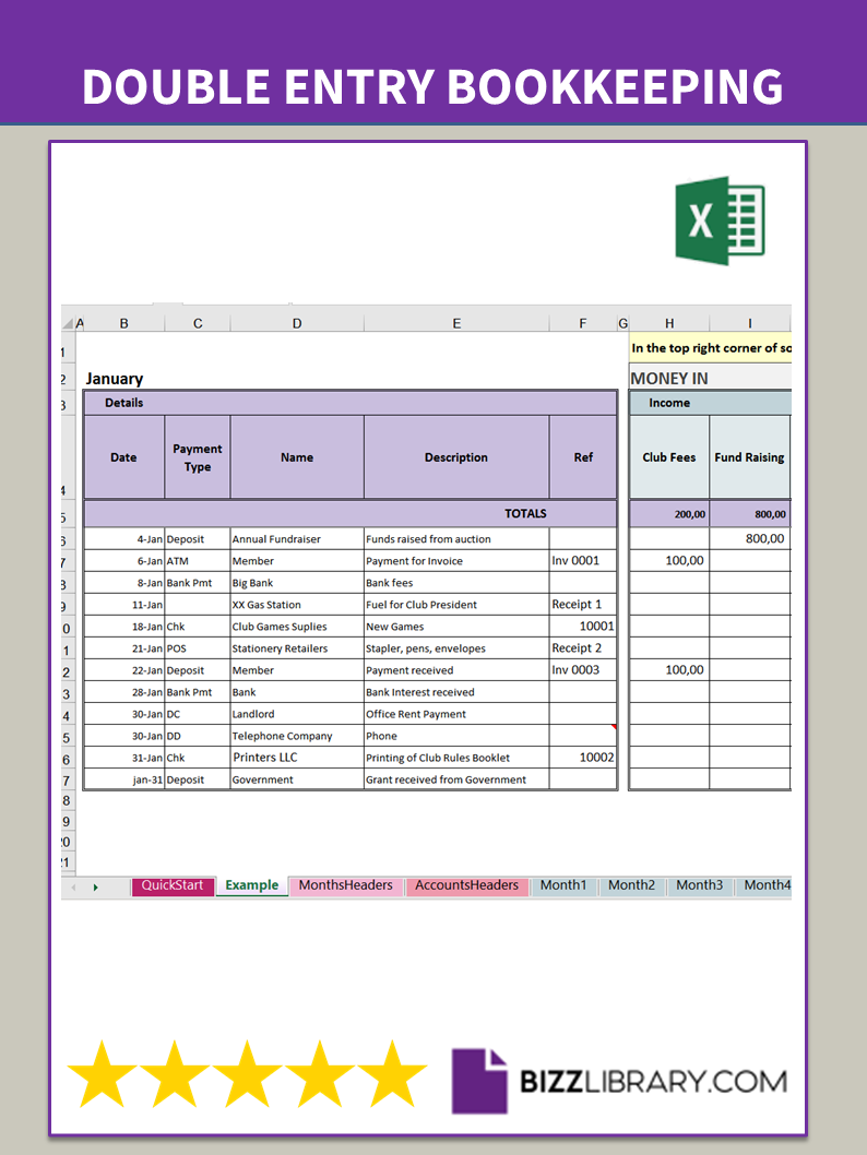 Detail Bookkeeping Template Xls Nomer 50