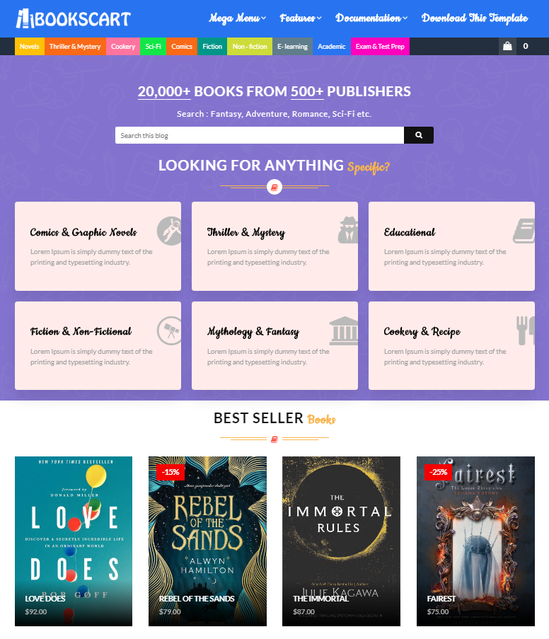 Detail Bookstore Blogger Template Nomer 7