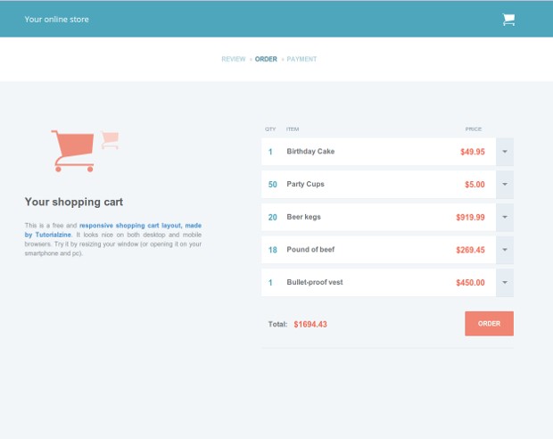 Bootstrap 3 Cart Template - KibrisPDR