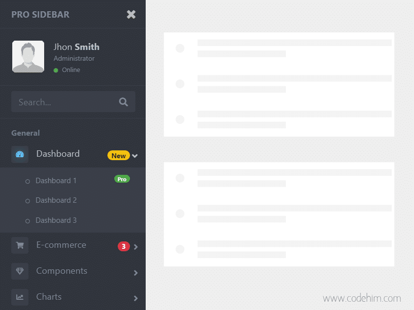 Detail Bootstrap 3 Sidebar Template Nomer 17