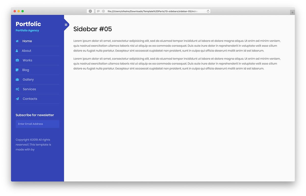 Detail Bootstrap 3 Sidebar Template Nomer 19