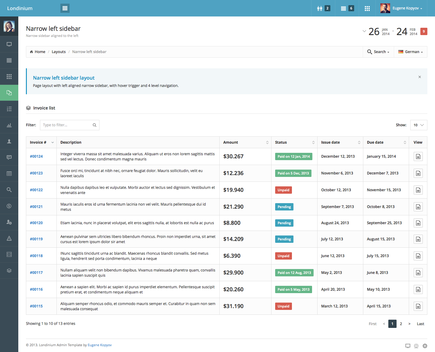 Detail Bootstrap 3 Sidebar Template Nomer 22