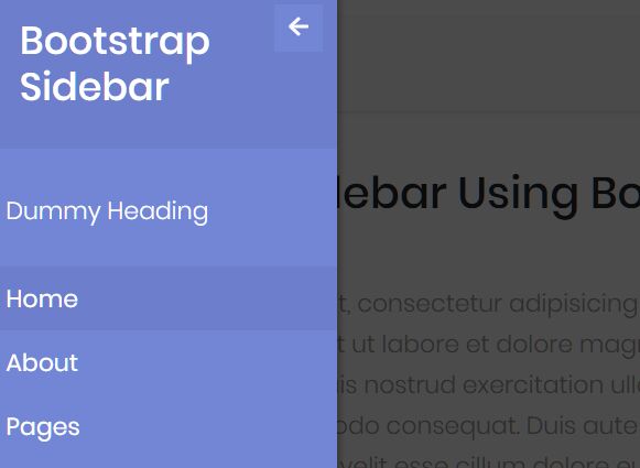 Detail Bootstrap 3 Sidebar Template Nomer 5