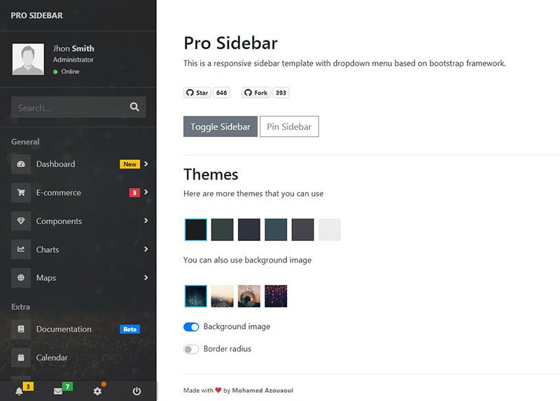 Detail Bootstrap 3 Sidebar Template Nomer 41