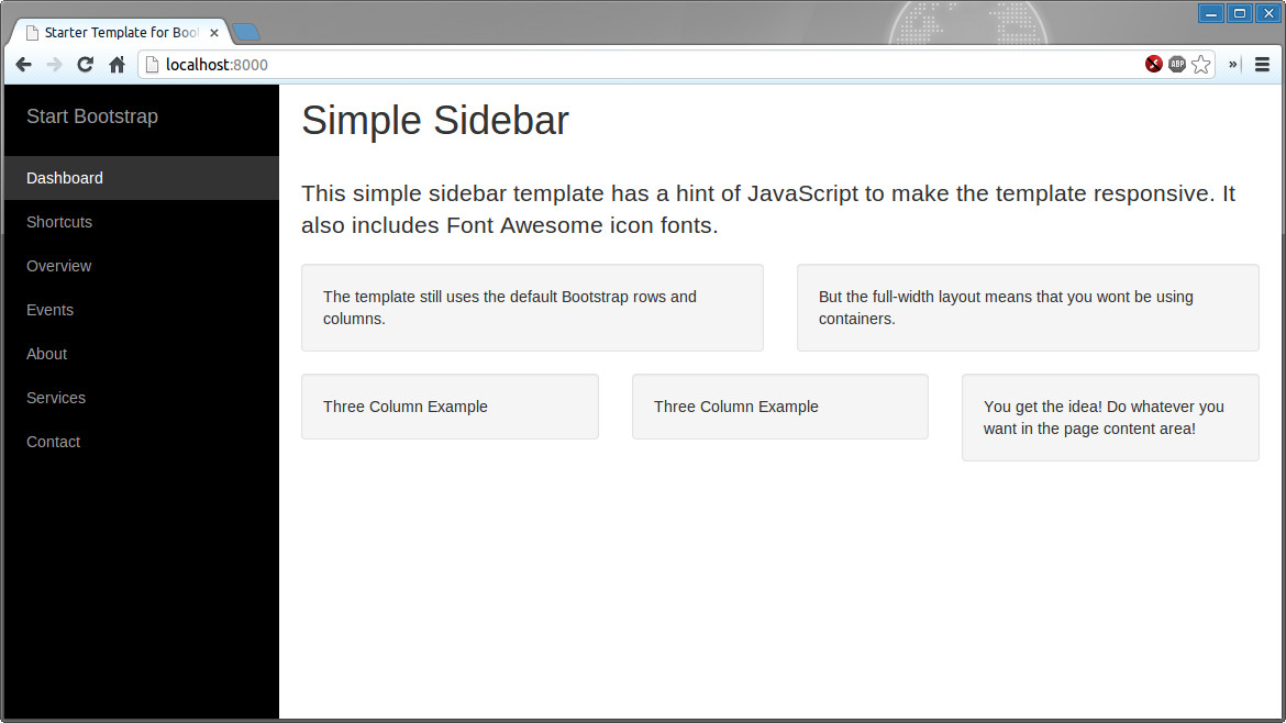 Detail Bootstrap 3 Sidebar Template Nomer 52