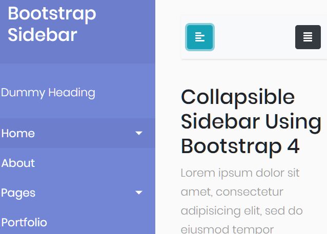 Detail Bootstrap 3 Sidebar Template Nomer 10