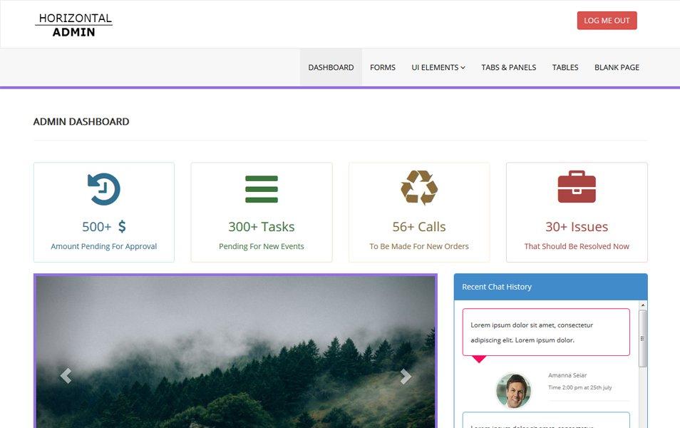 Detail Bootstrap 4 Admin Template Horizontal Menu Free Nomer 24