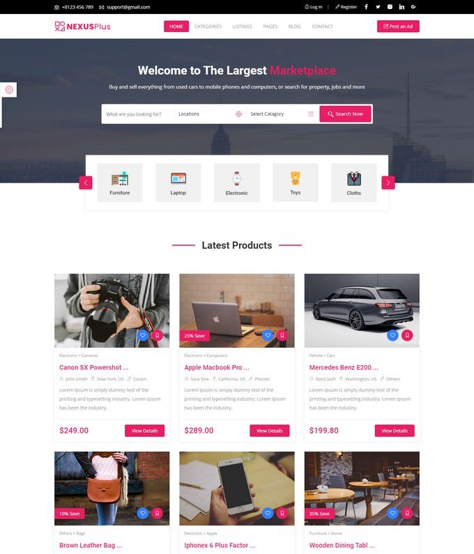 Detail Bootstrap 4 Classified Template Nomer 22