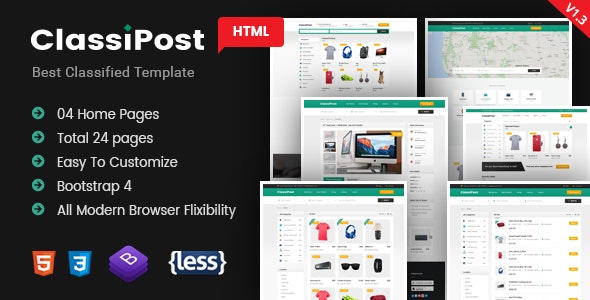 Detail Bootstrap 4 Classified Template Nomer 34
