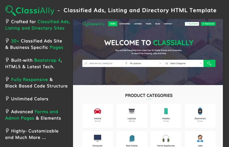 Detail Bootstrap 4 Classified Template Nomer 44