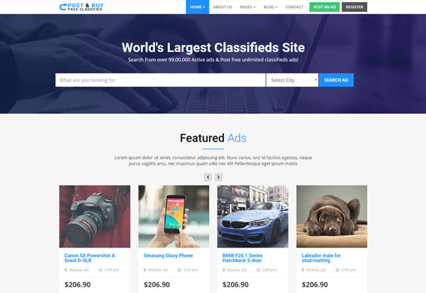 Detail Bootstrap 4 Classified Template Nomer 48