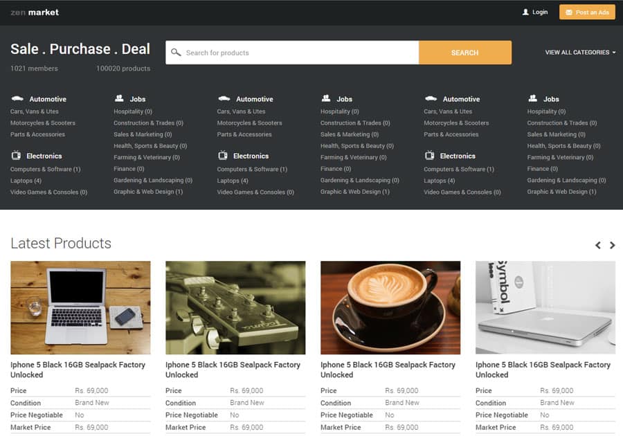 Detail Bootstrap 4 Classified Template Nomer 52