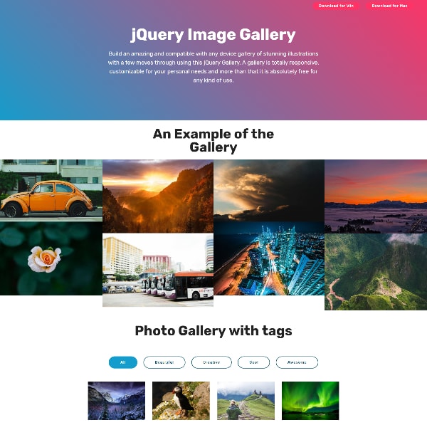 Detail Bootstrap 4 Gallery Template Nomer 18