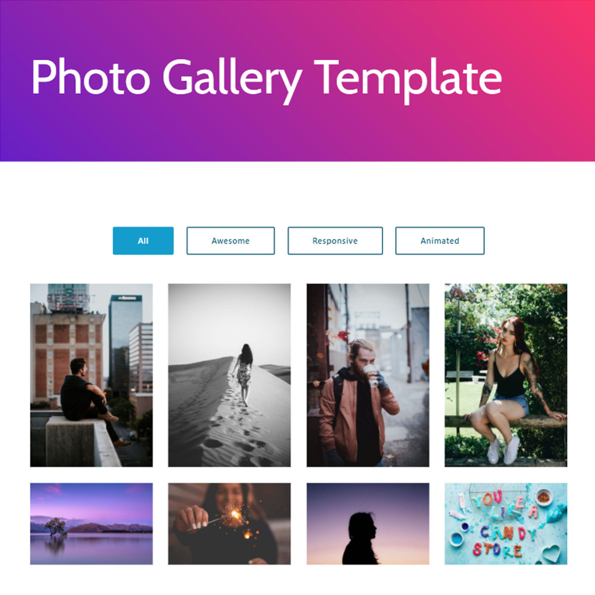 Detail Bootstrap 4 Gallery Template Nomer 3