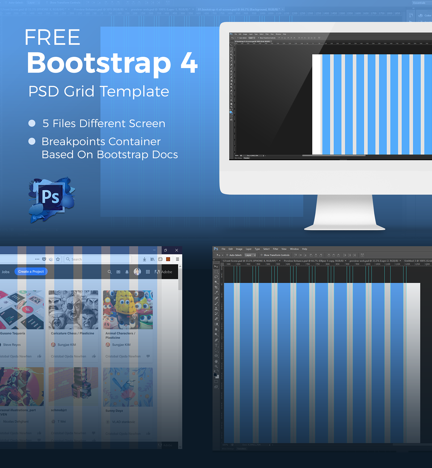 Detail Bootstrap 4 Grid Template Nomer 43