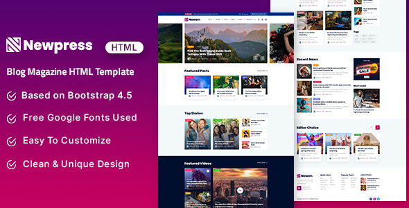 Detail Bootstrap 4 Magazine Template Free Nomer 18