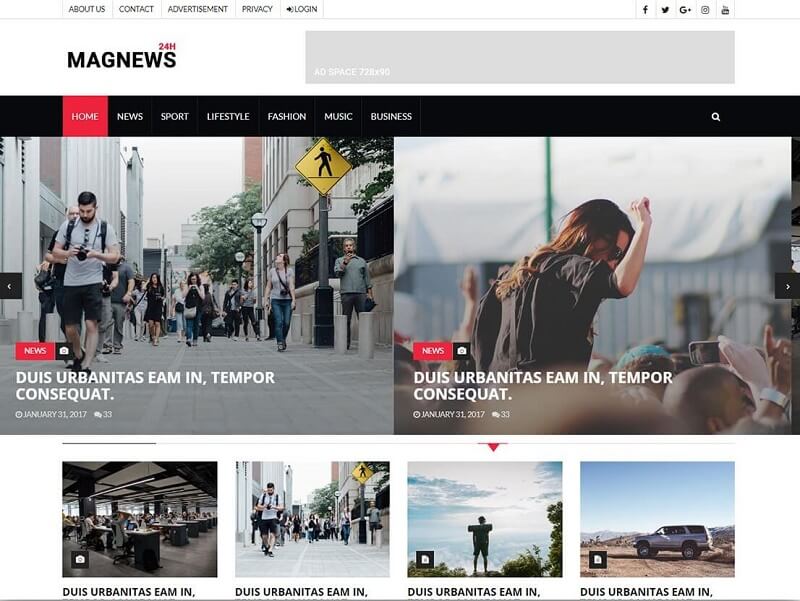 Detail Bootstrap 4 Magazine Template Free Nomer 19