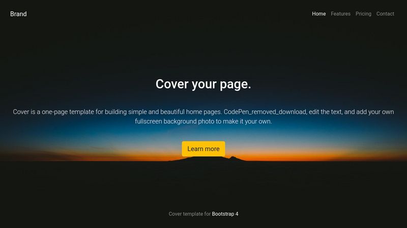 Detail Bootstrap 4 Template Codepen Nomer 13