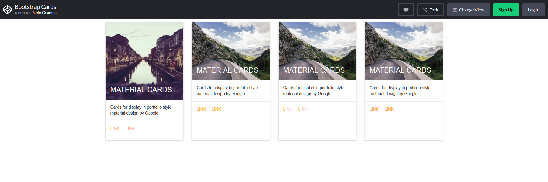 Detail Bootstrap 4 Template Codepen Nomer 29