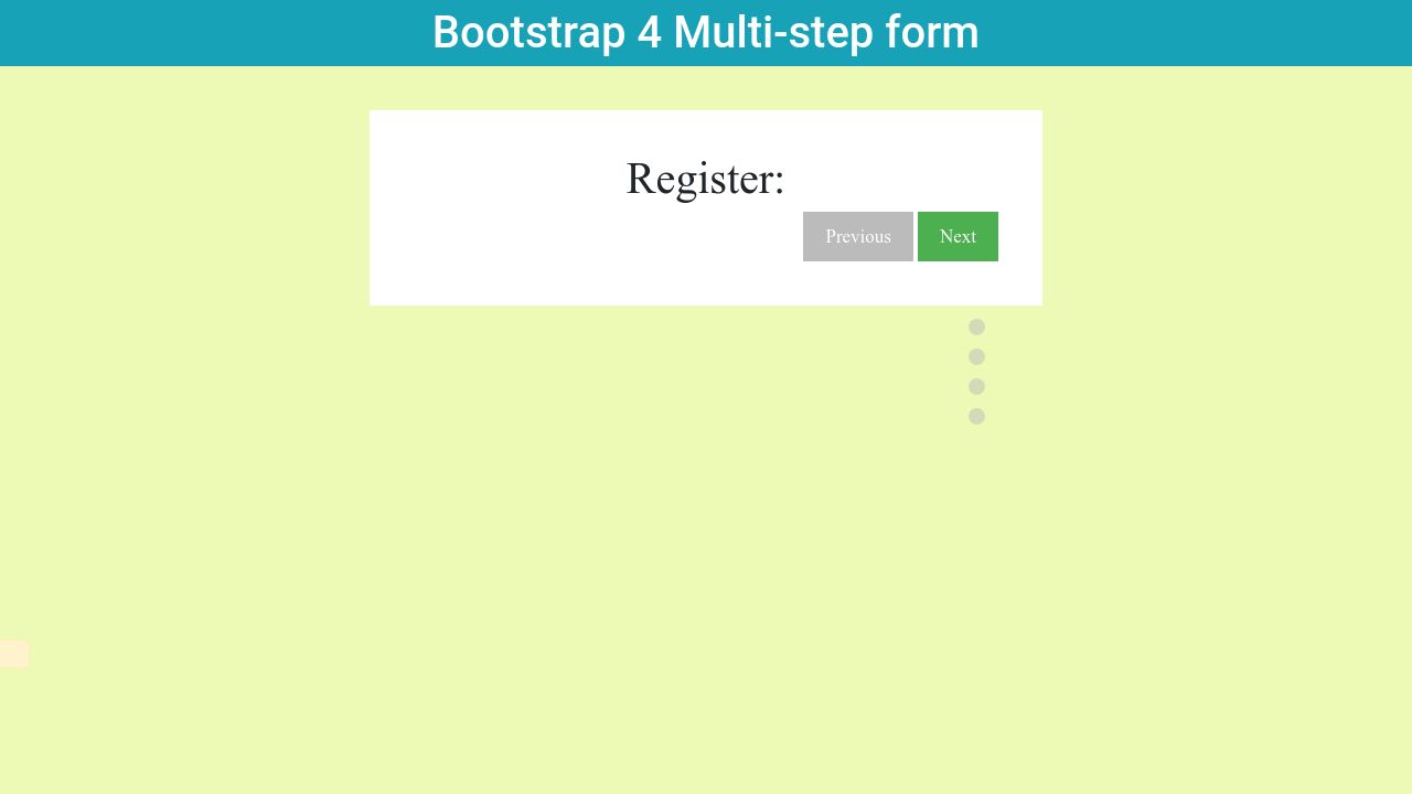 Detail Bootstrap 4 Template Codepen Nomer 9