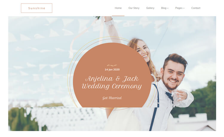 Detail Bootstrap 4 Wedding Template Nomer 3