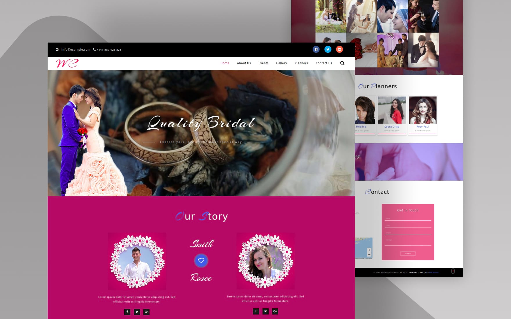 Detail Bootstrap 4 Wedding Template Nomer 23